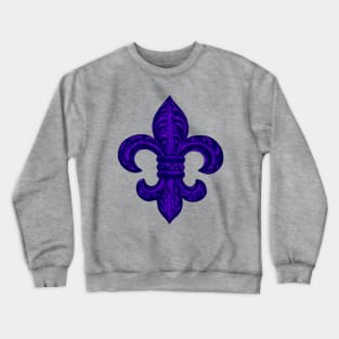 Purple French Fleur de Lys, floral swirls Crewneck Sweatshirt